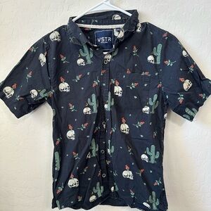 Black Cactus Print Boy’s Shirt